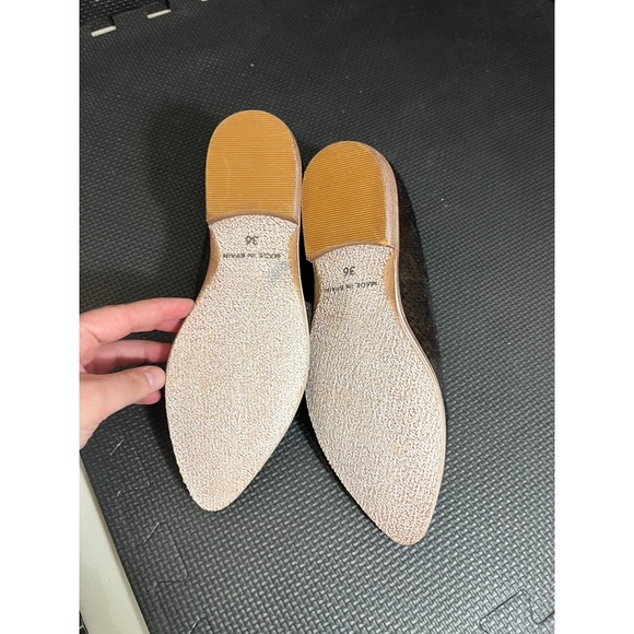 Free People Womens Textured Royale Flat Bronze Cap-toe Sz 37 6.5 Casual Stylish - Picture 6 of 7